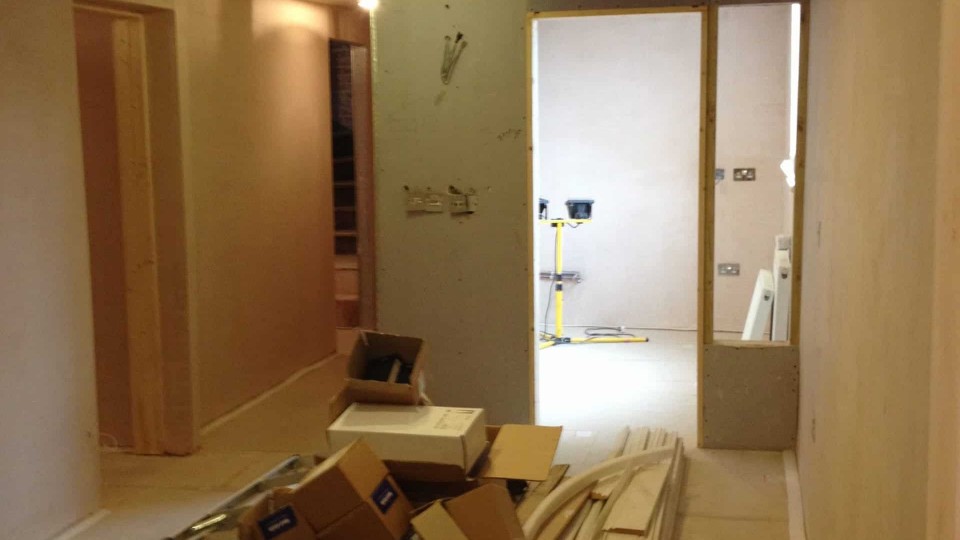 Electrics installed throughout, walls skimmed, and floor boards laid