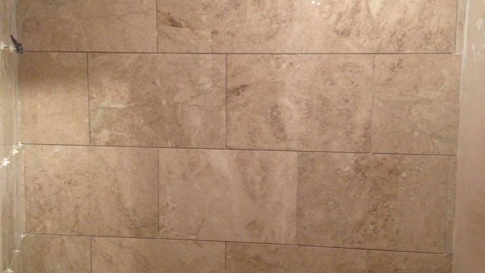 Bathroom walls and flooring after tiling
