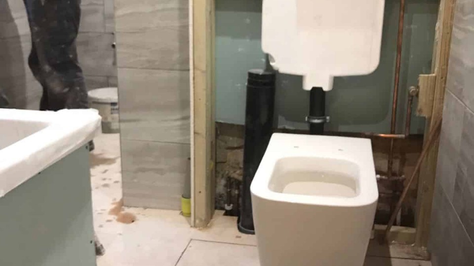 New bathroom toilet installation