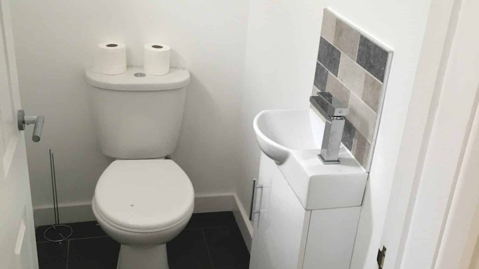 External toilet which was converted to be accessed from within the house.