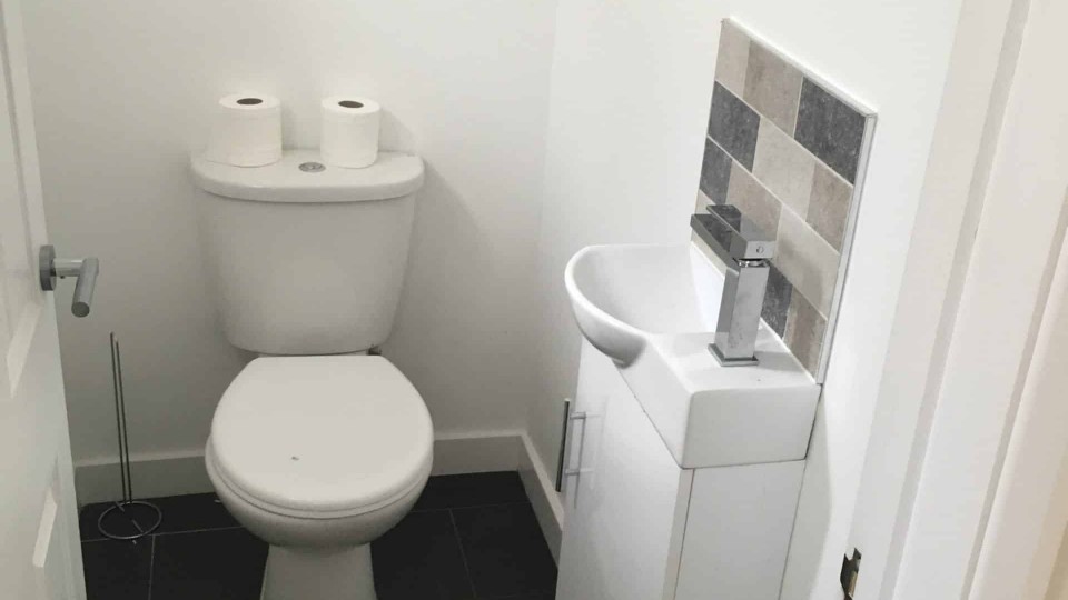 External toilet which was converted to be accessed from within the house.