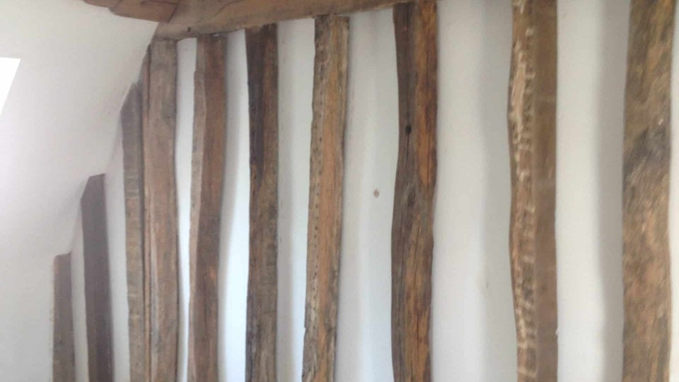 walls skimmed & painted around timber work