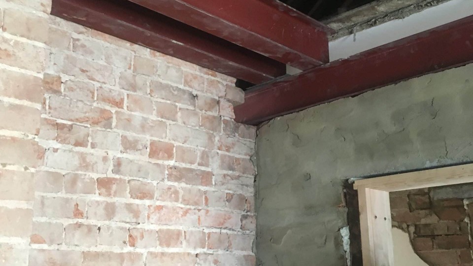 Steel beams installed