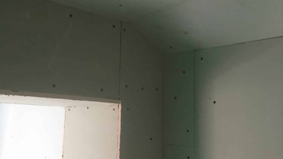 Plasterboard fitted