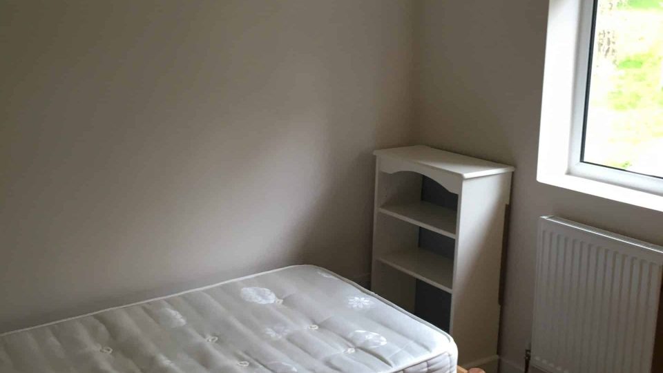 New bedroom with walls & ceiling skimmed & painted