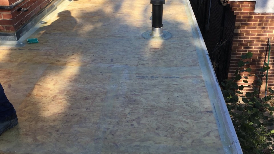 Flat roof being prepared