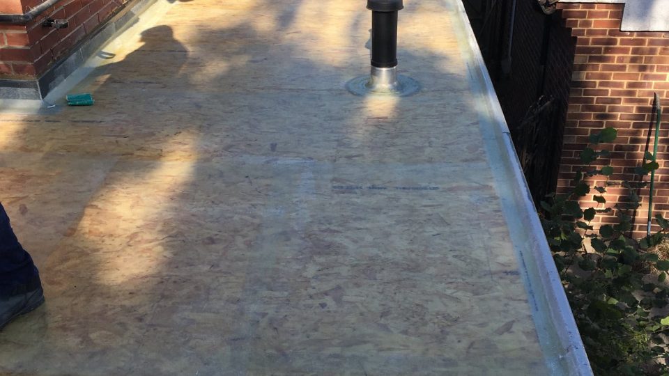 Flat roof being prepared