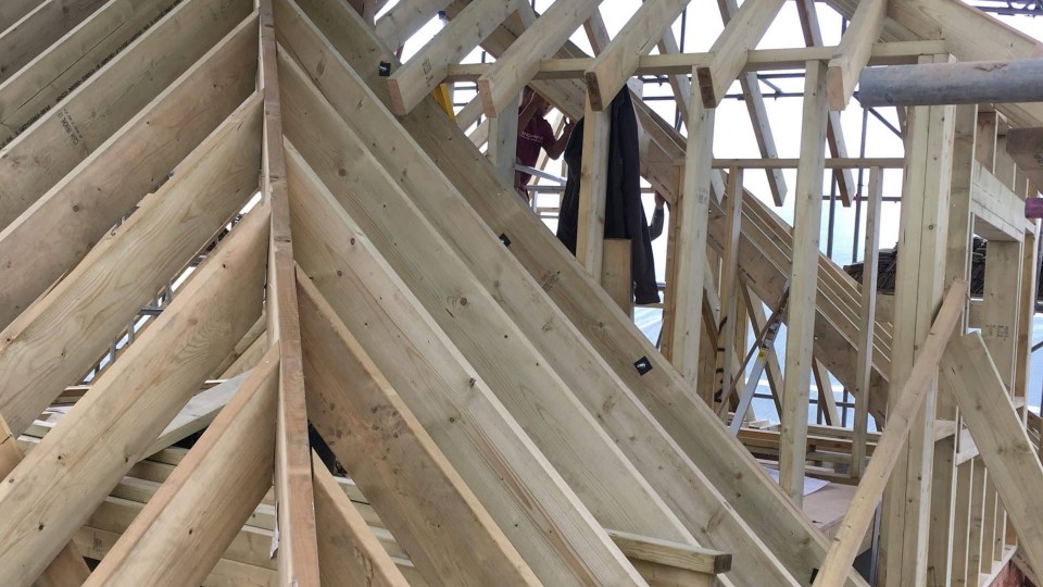 Construction of new roof